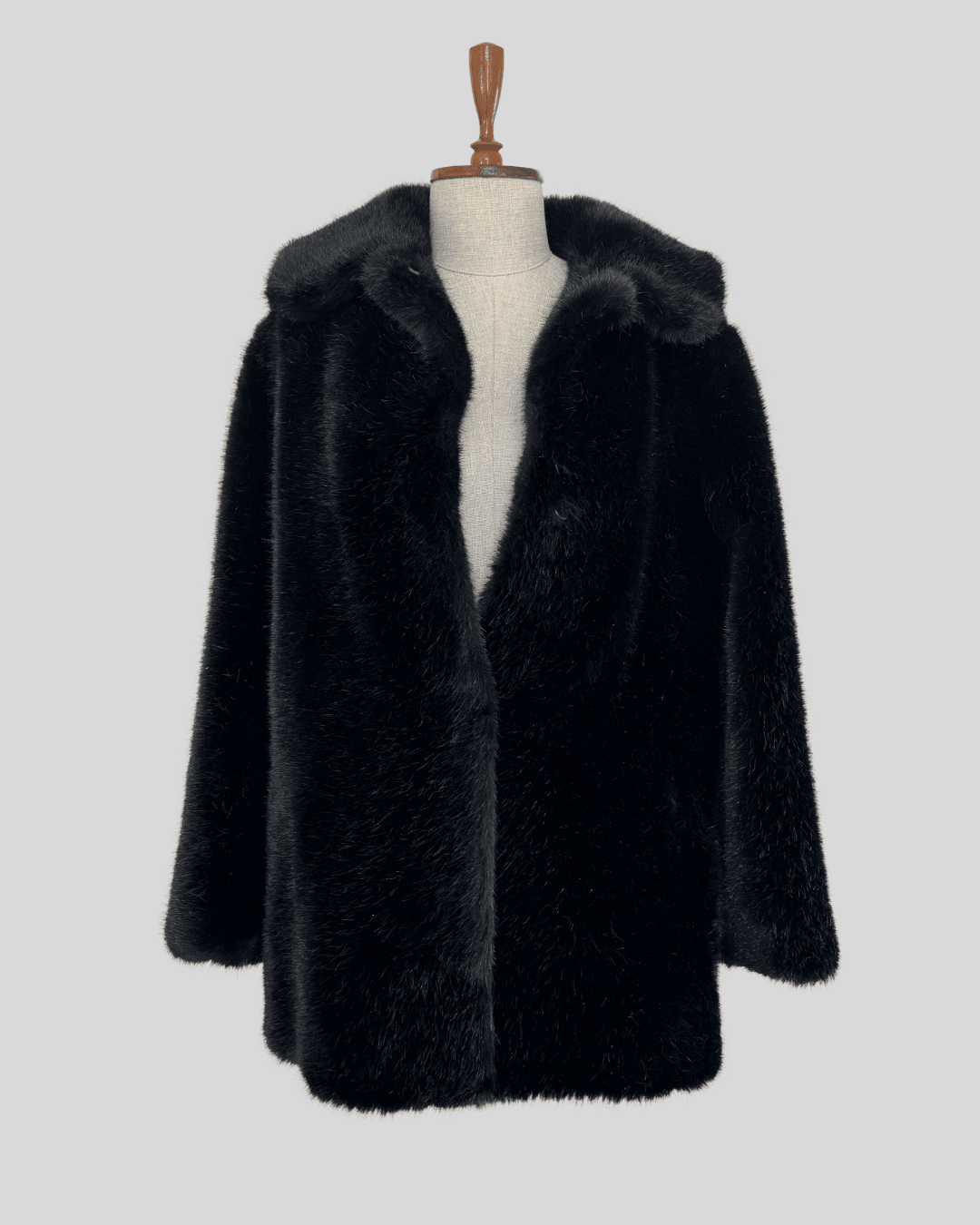 Black Faux Fur Coat