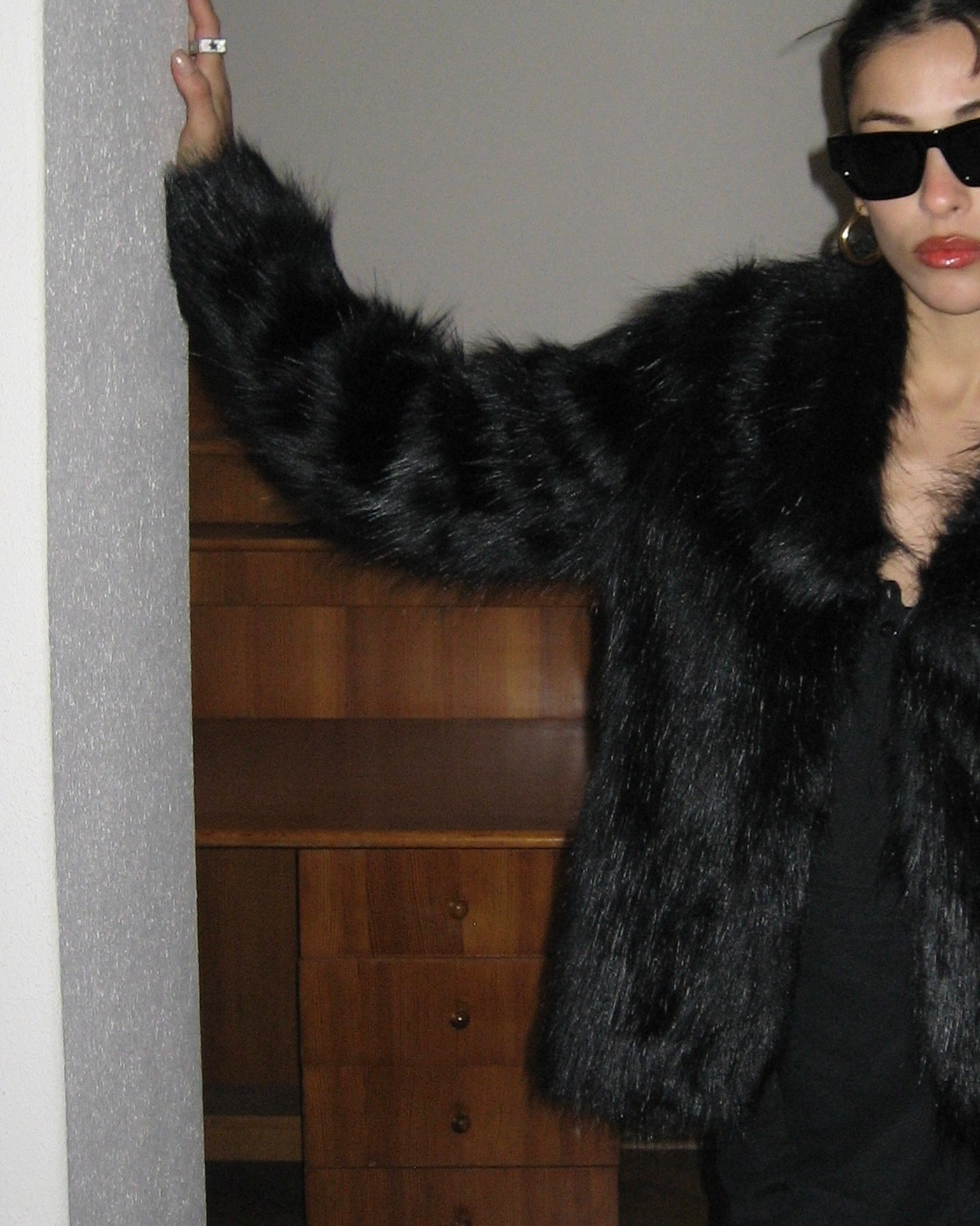 Black Short Faux Fur Jacket