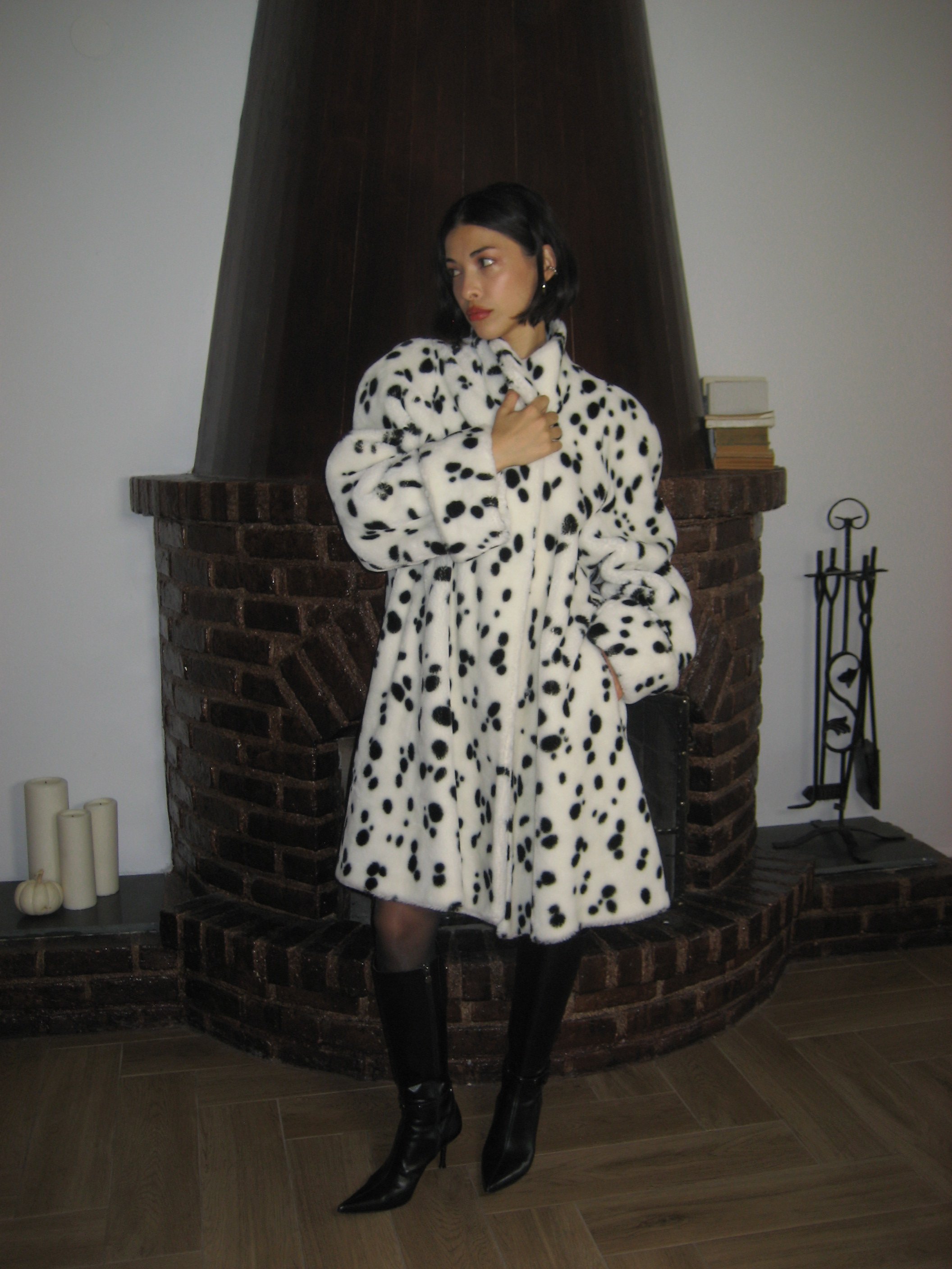 Dalmatian Faux Fur Coat