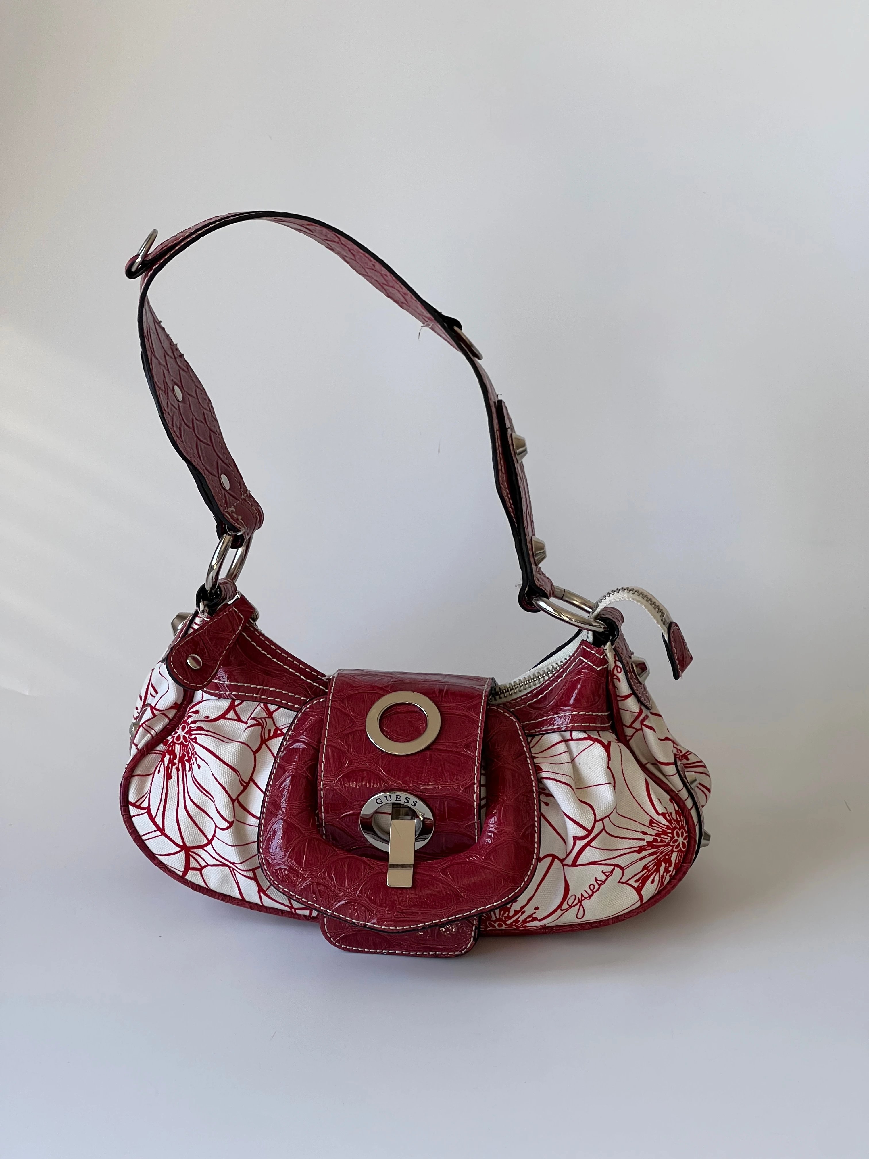 Red Guess Bag with Flower Print