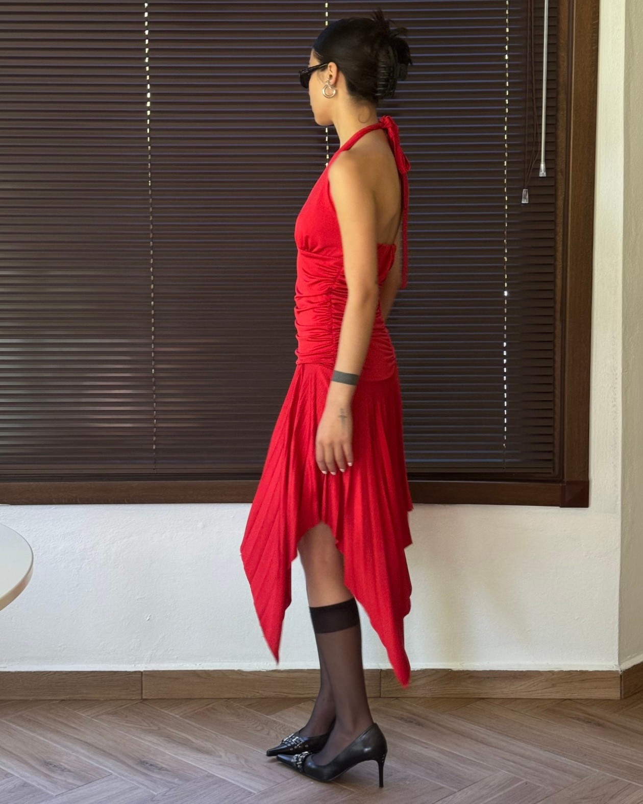 Red Asymmetric Dress