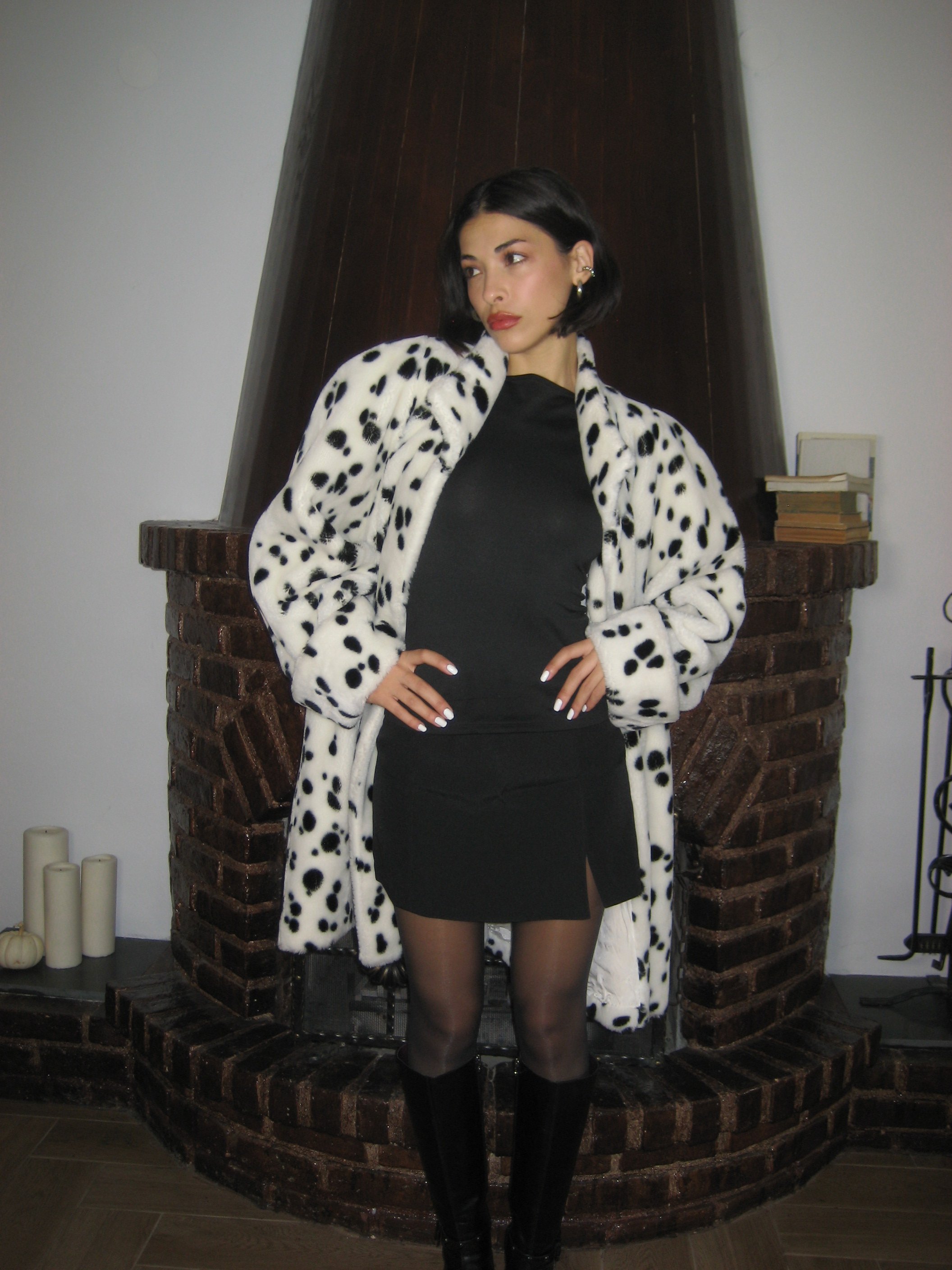 Dalmatian Faux Fur Coat