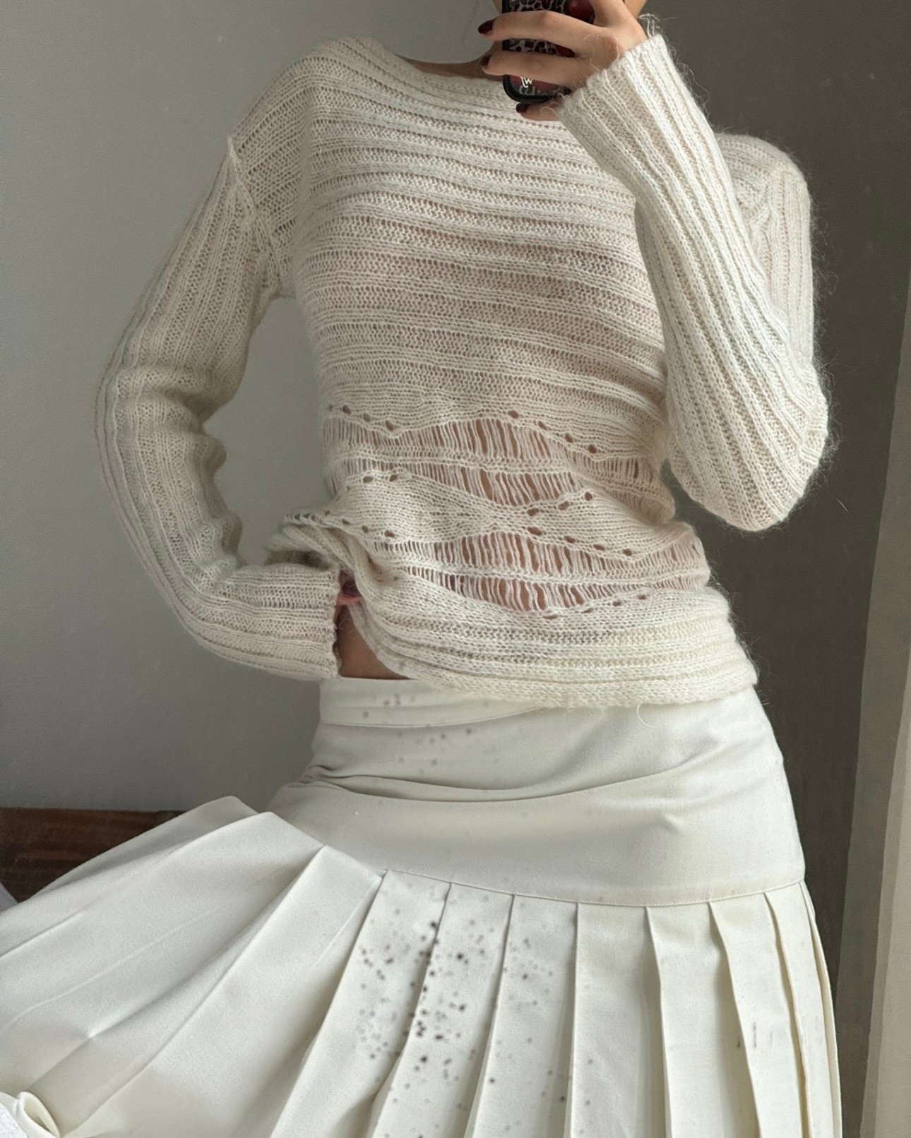 Wool Blend Boat Neck Sweater