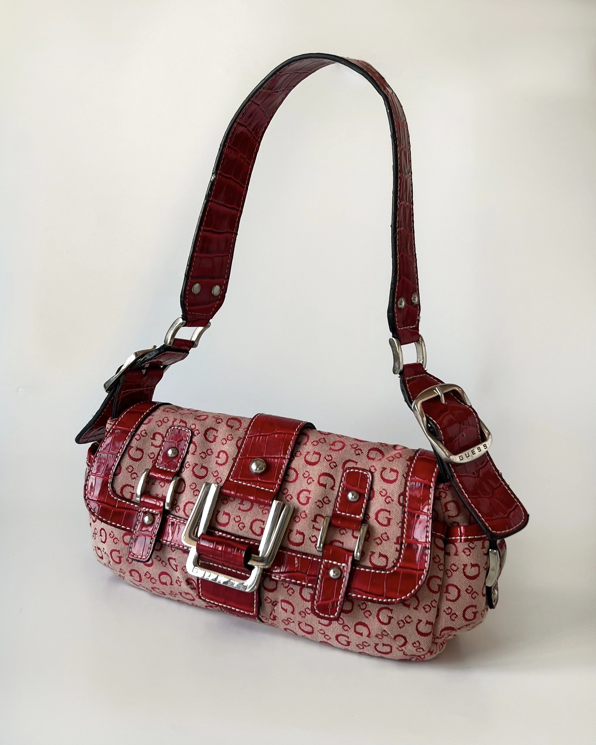 Guess Monogram Red Bag