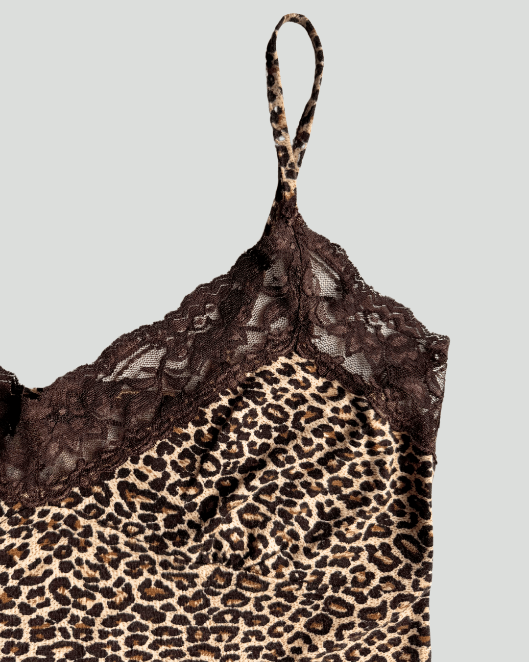 Lace Detailed Leopard Strappy Blouse