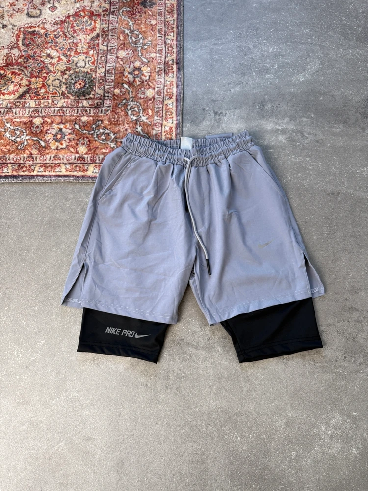 Nike Reflect Logo Pro Taytlı Training Şort l  N-1003 - Gri
