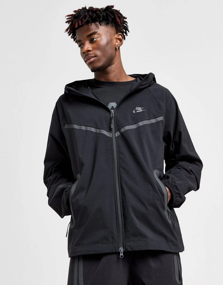 Nike  Tech Fleece Woven Windrunner Full Zip Hoodie l N-1099 - SİYAH