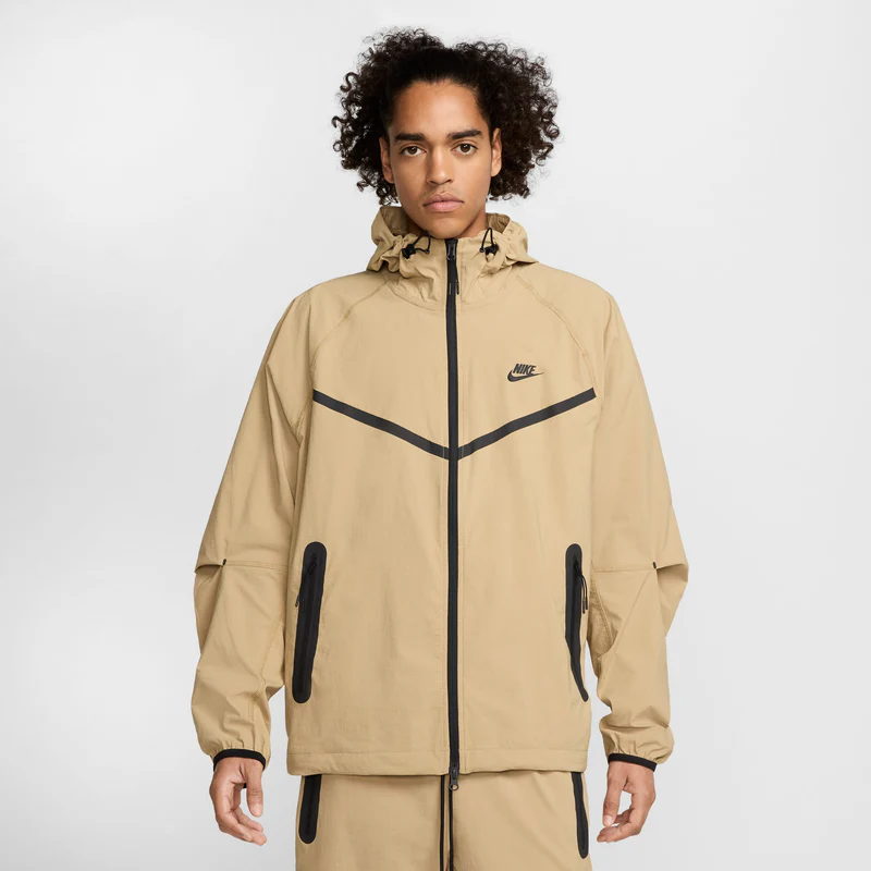 Nike  Tech Fleece Woven Windrunner Full Zip Hoodie l N-1099 - Kahverengi