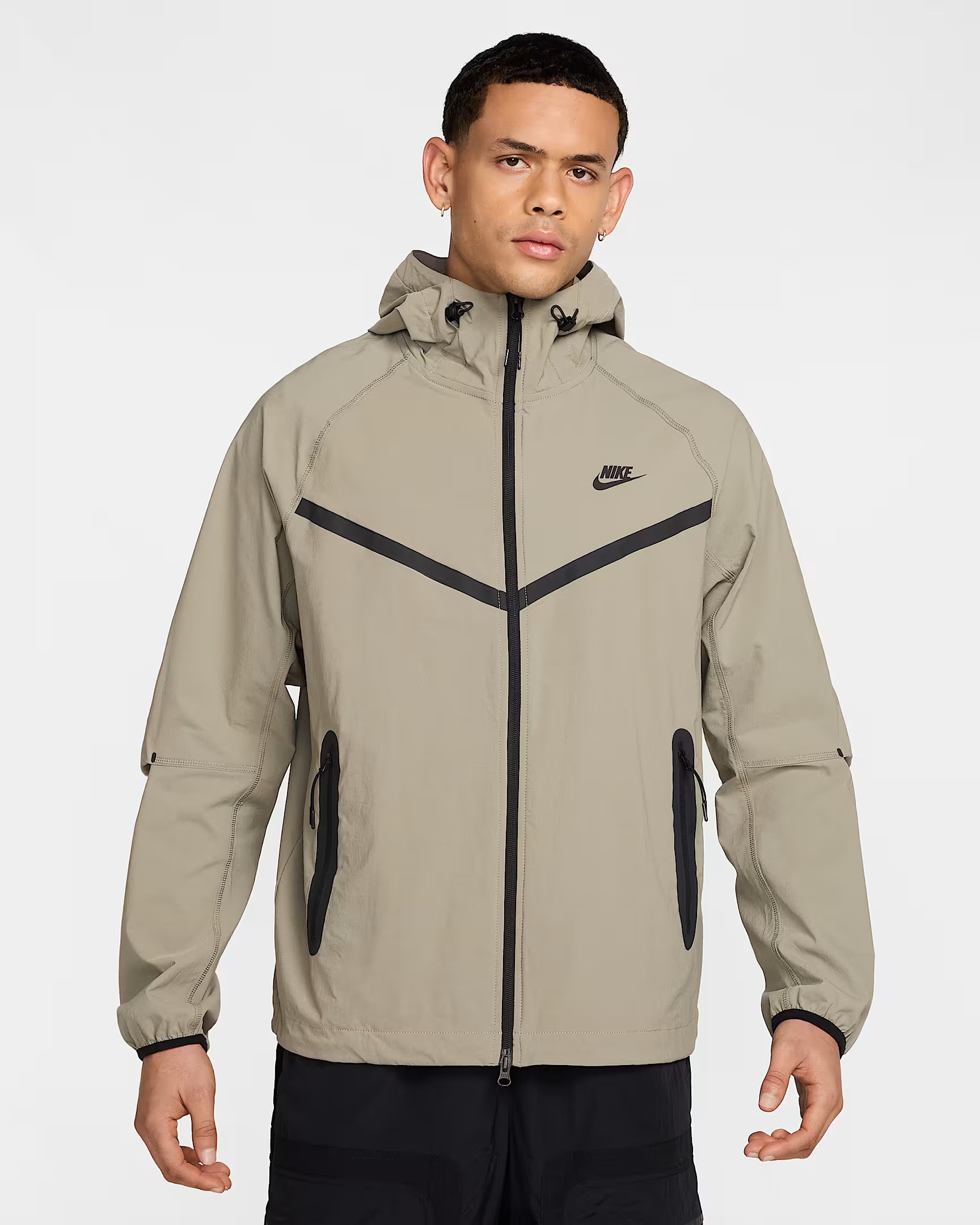 Nike  Tech Fleece Woven Windrunner Full Zip Hoodie l N-1099 - Krem