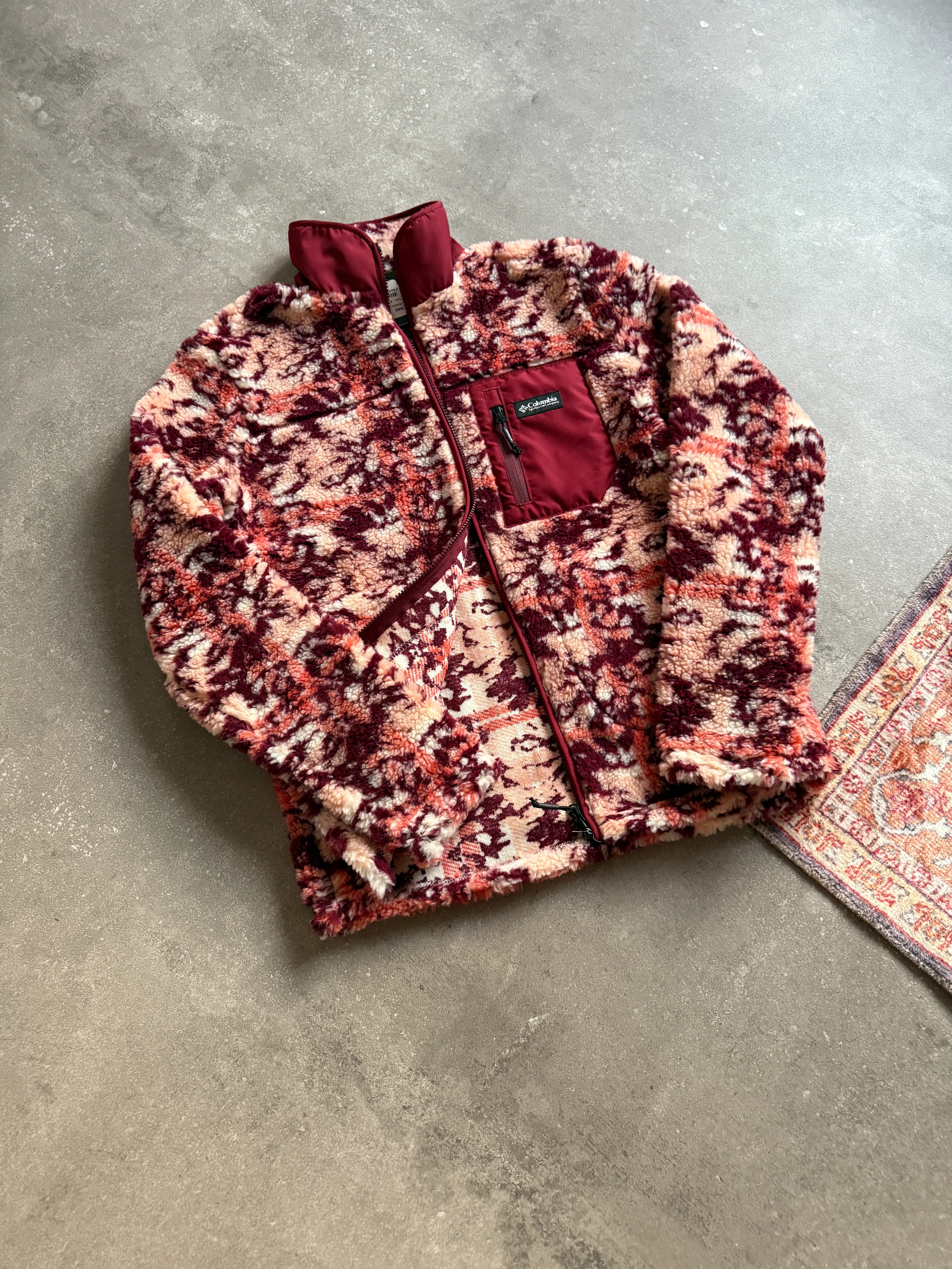 CLM Desenli Full Zip Sherpa Polar Premium l O-1012 - Kırmızı