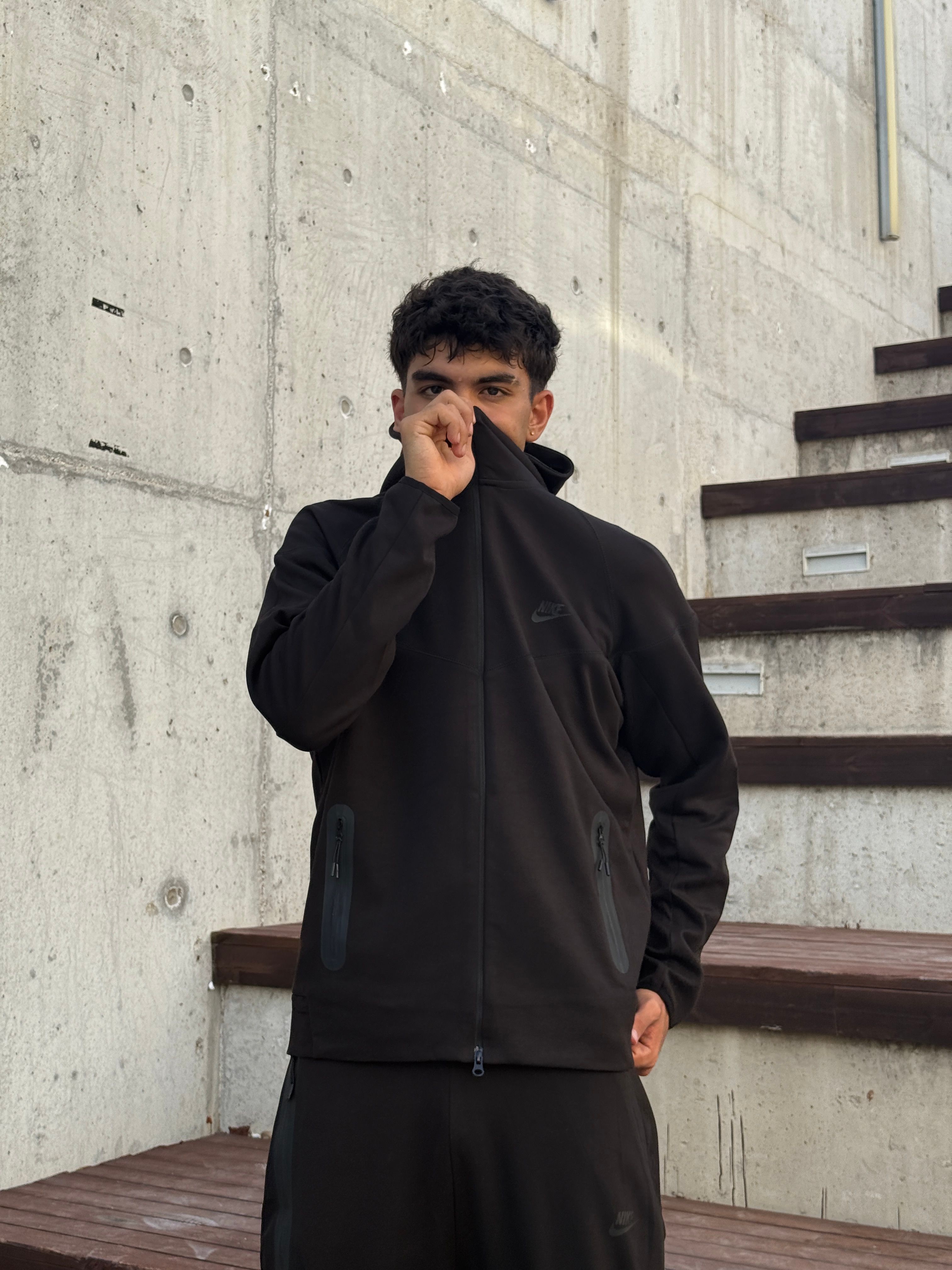 Nike  Tech Fleece Full Zip Hoodie l N-1092 - SİYAH
