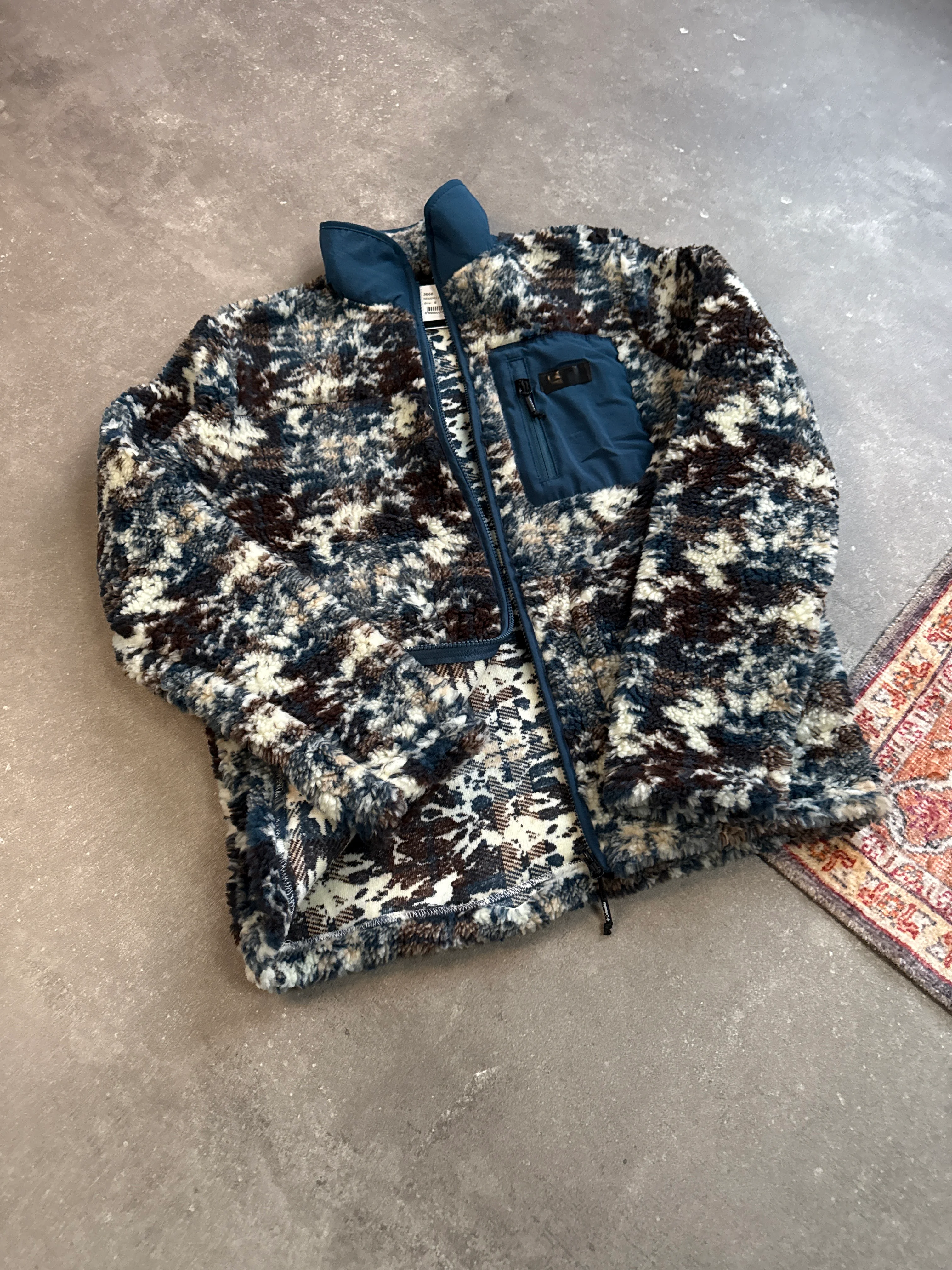 CLM Desenli Full Zip Sherpa Polar Premium l O-1012 - Kahverengi