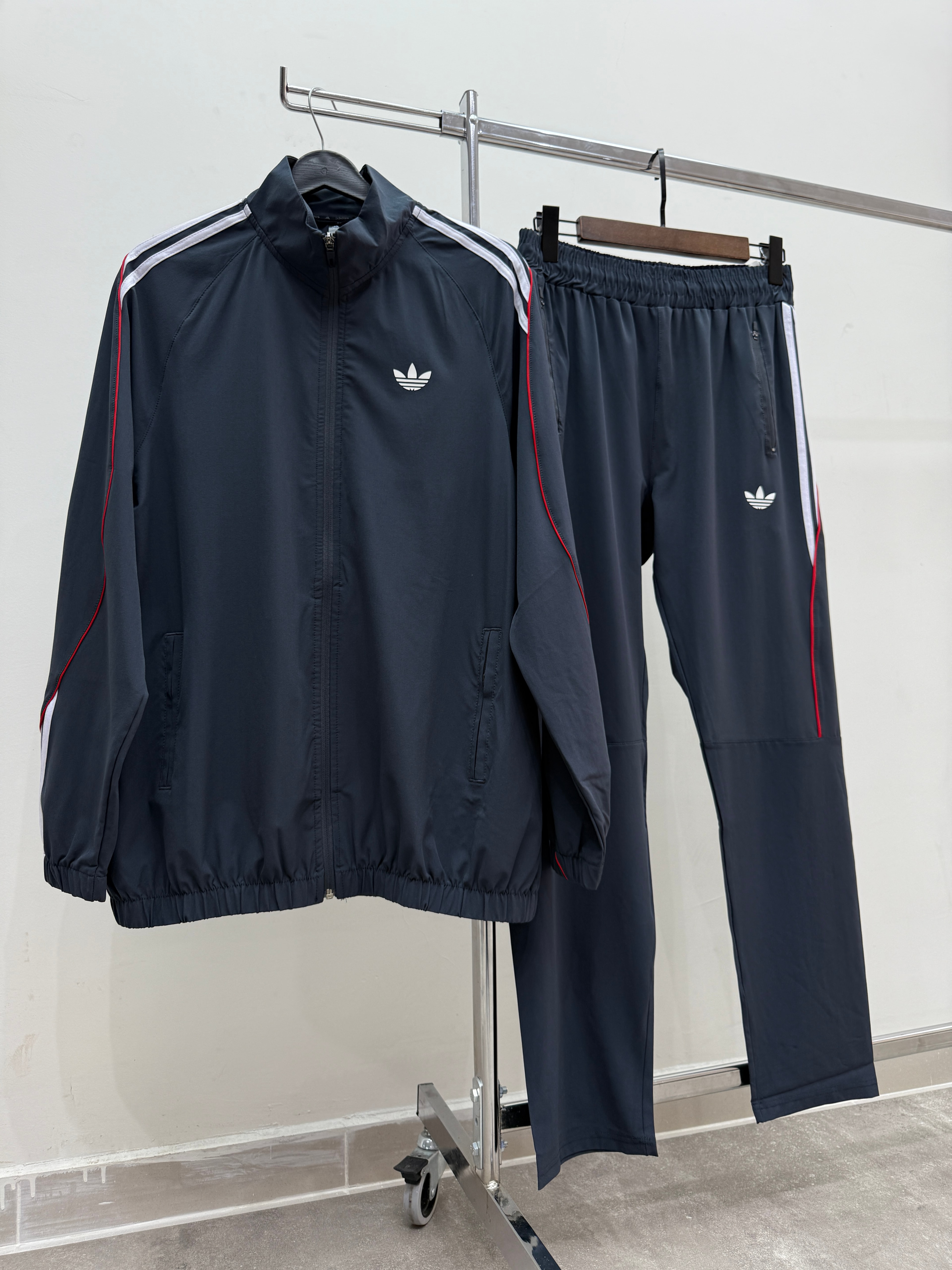 Adds Paraşüt Kumaş Tracksuit Takım l AD-1019 - Antrasit