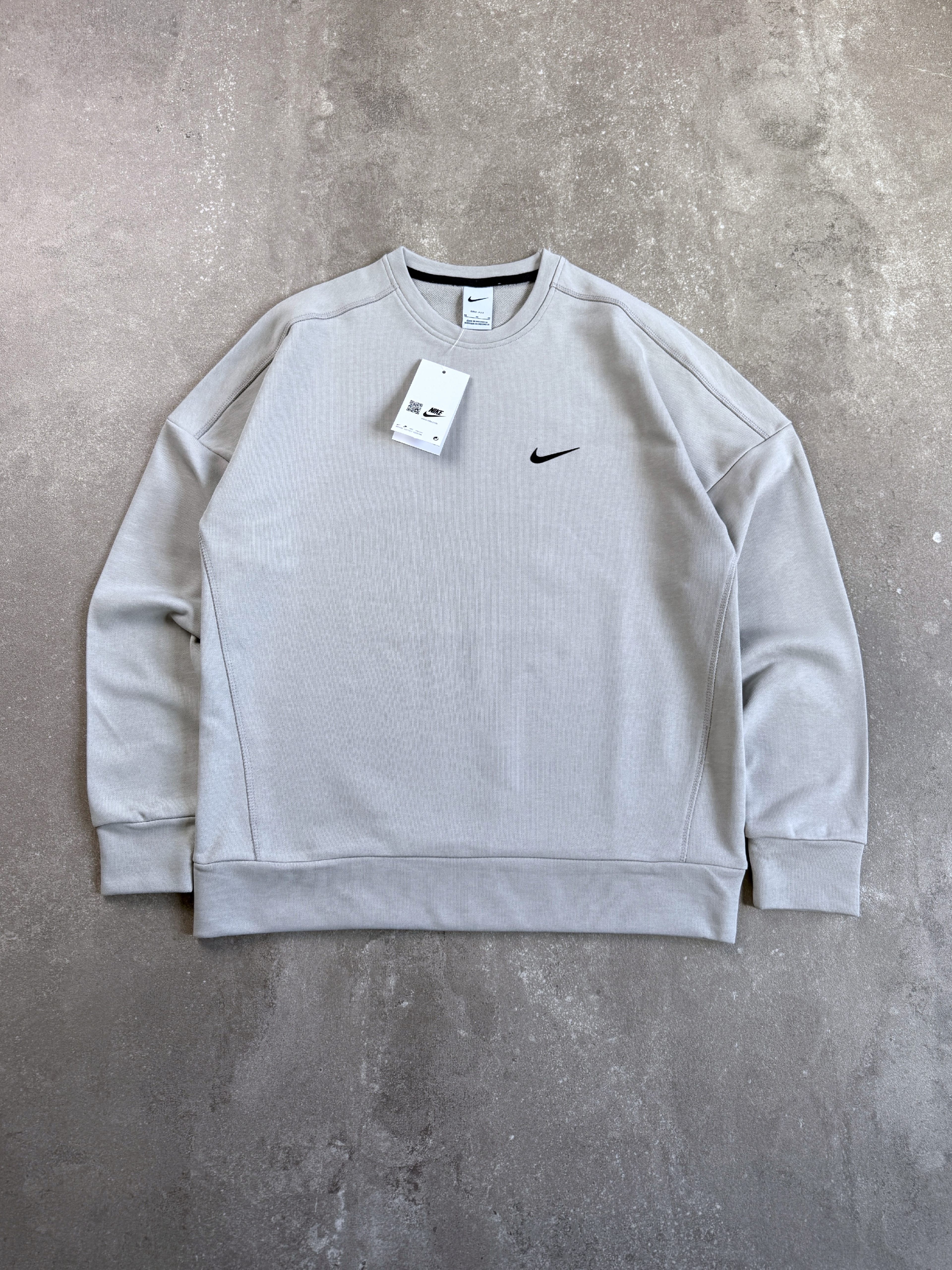 Nike Swoosh Logo Premium  Sweatshirt l N-1107 - Taş Gri