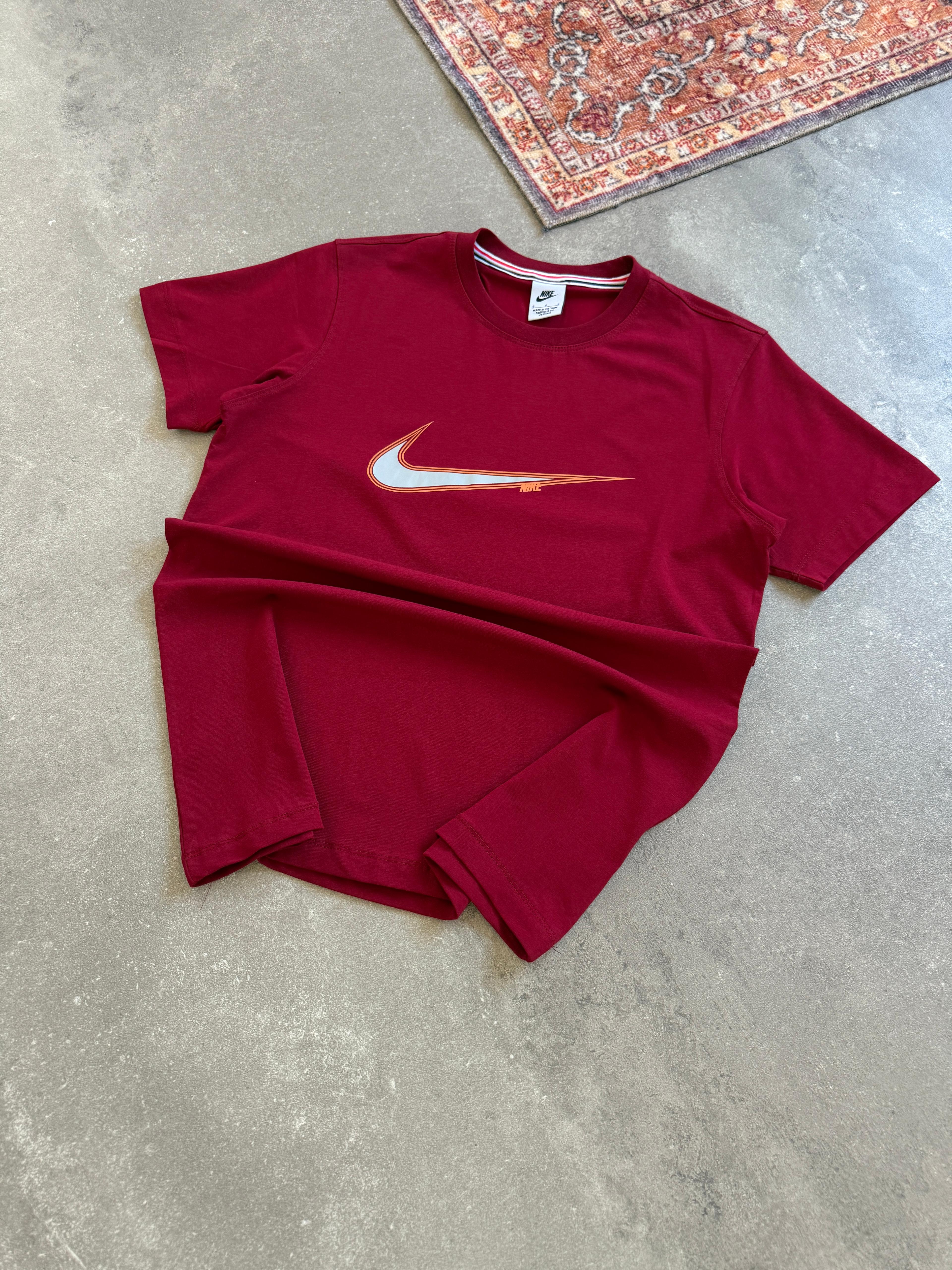 Nike Swoosh Logo  T-Shirt |  N-1077 - Bordo