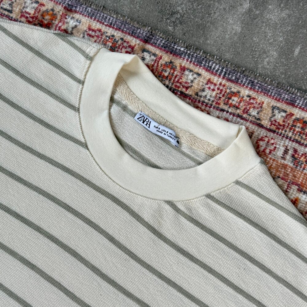 Z*RA Çizgi Dokuma Premium Oversize T-Shirt l  ZR-1001