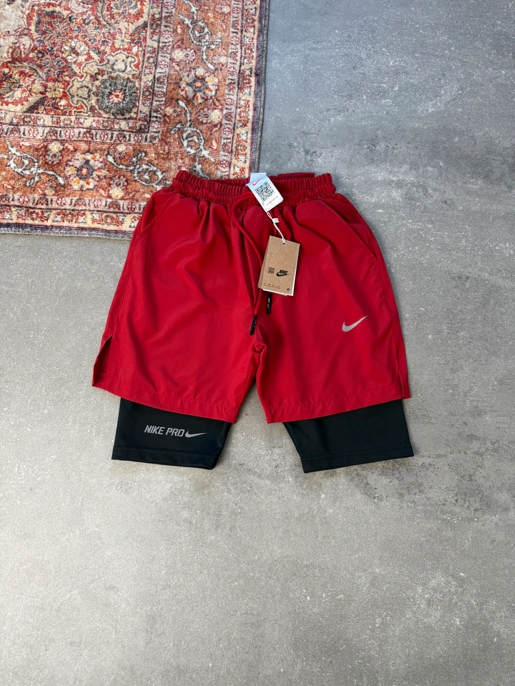 Nike Reflect Logo Pro Taytlı Training Şort l  N-1003 - Kırmızı