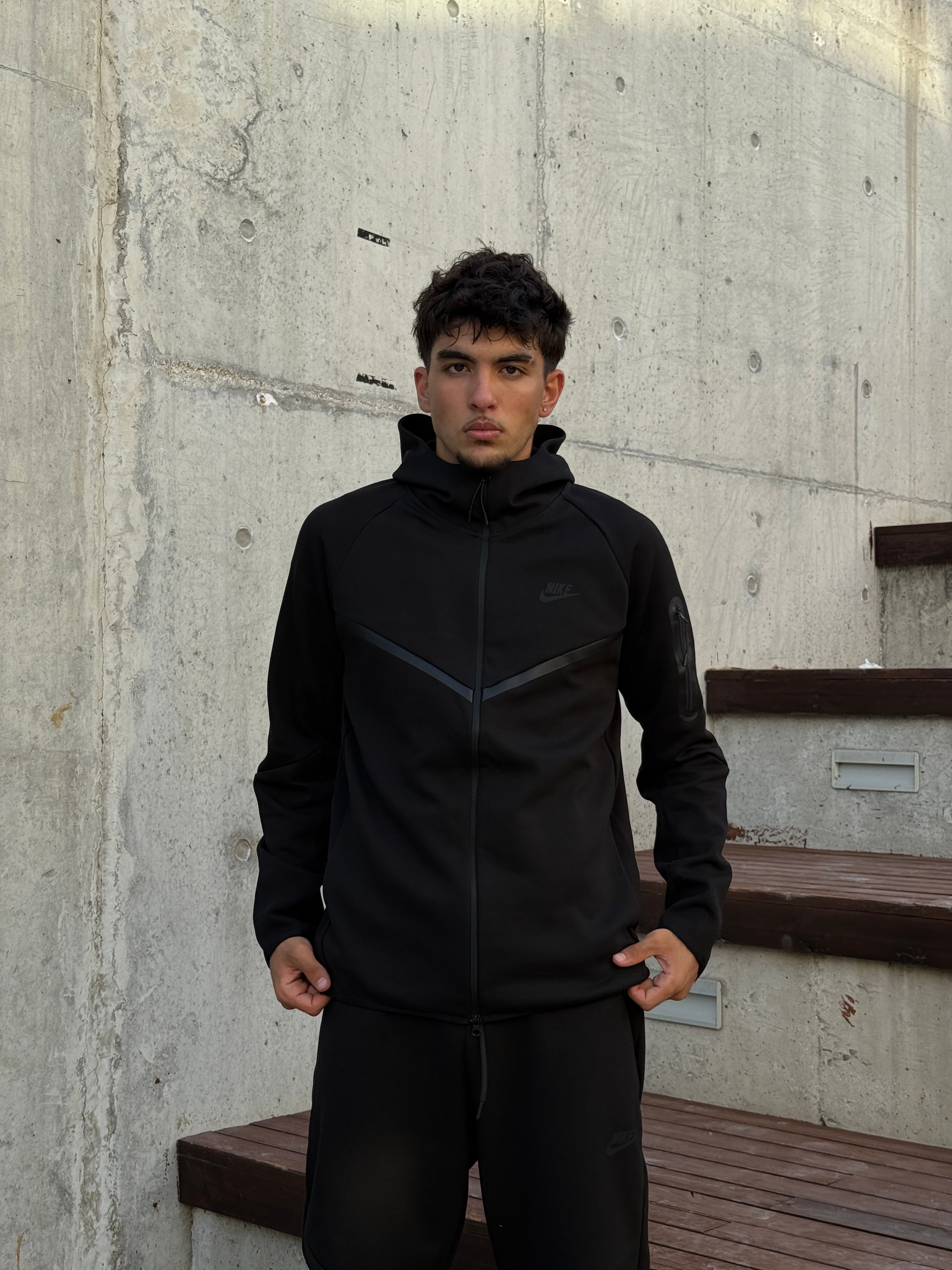 Nike  Tech Fleece Full Zip Hoodie l N-1092 - SİYAH-2