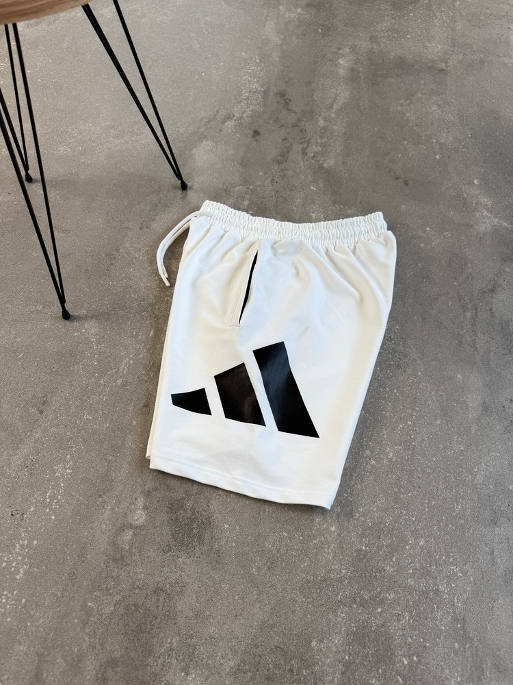 Adidas Big Logo  Şort | AD-1011 - Beyaz