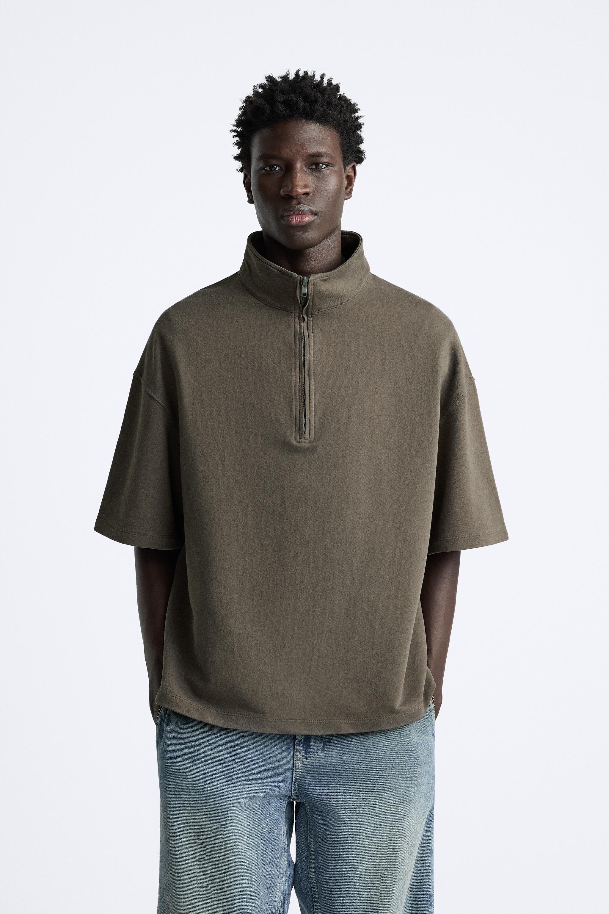 Premium Oversize Yarım Fermuar   l  T-shirt  ZR-1010