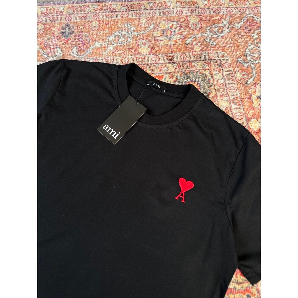 A** Paris Nakış Logo T-Shirt | Siyah  A-1002