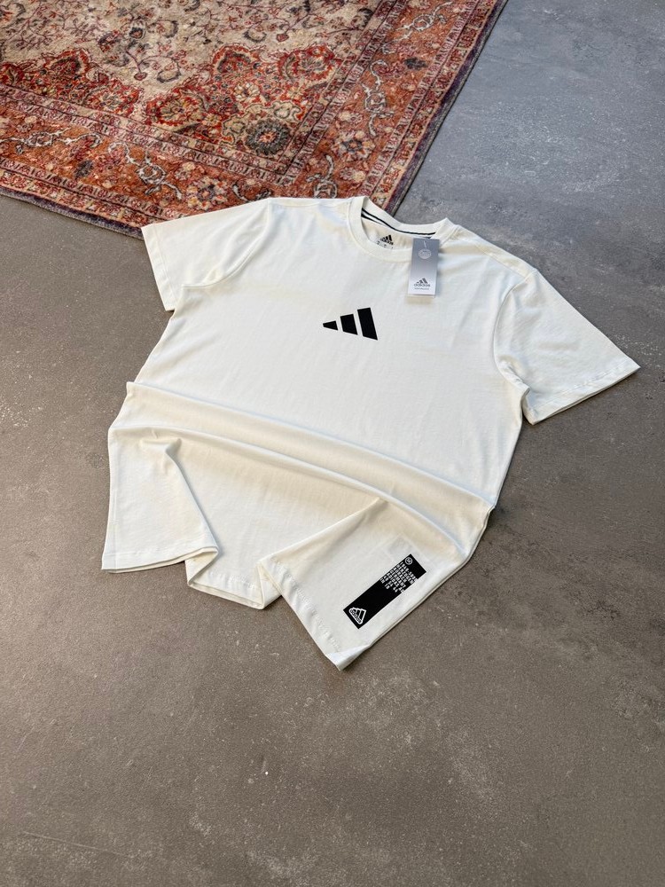 Adi*** Chest Logo Premium  T-Shirt | AD-1009 - Beyaz