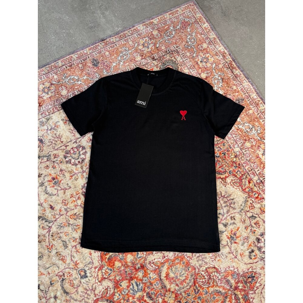 A** Paris Nakış Logo T-Shirt | Siyah  A-1002