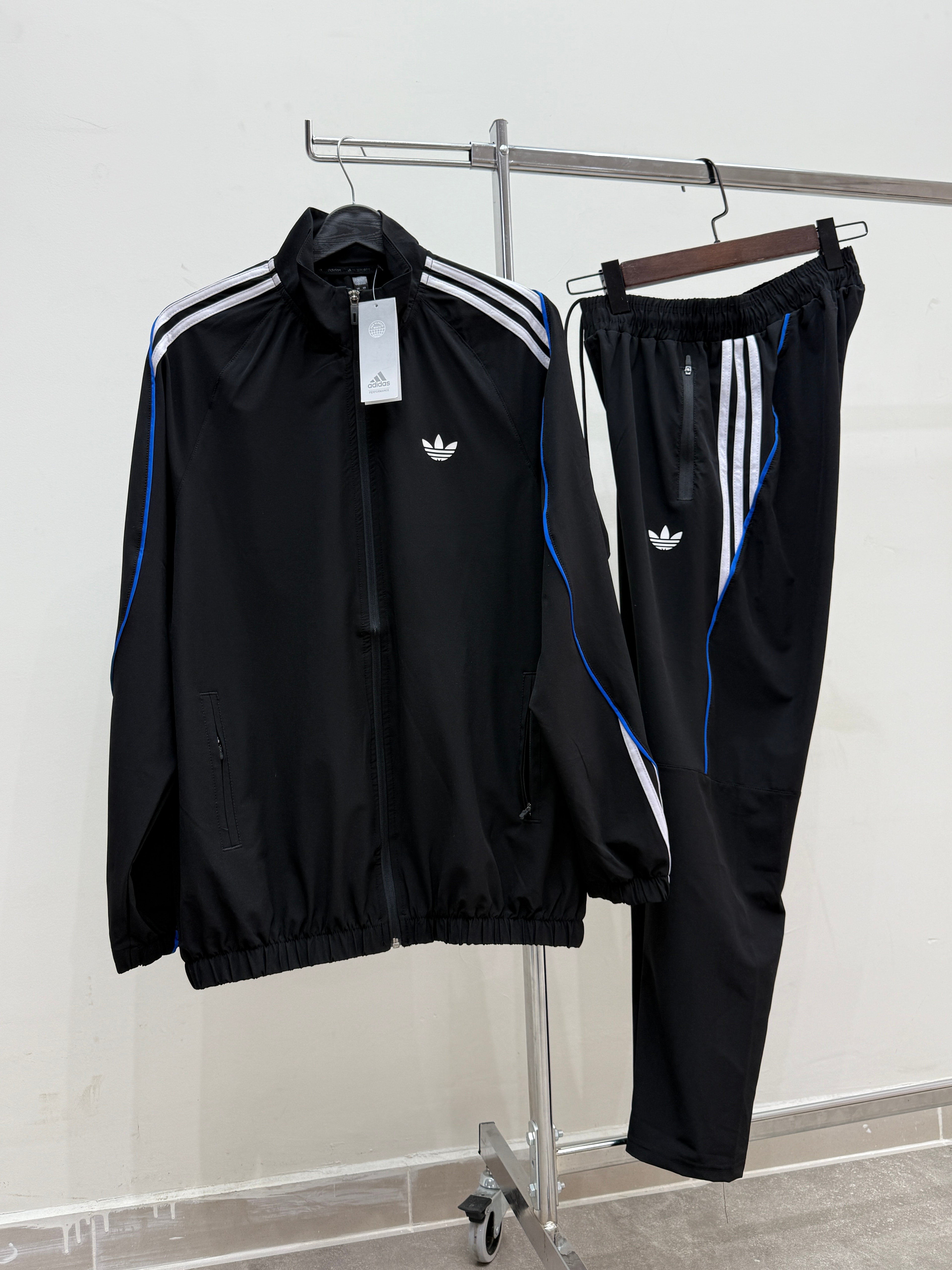 Adds Paraşüt Kumaş Tracksuit Takım l AD-1019 - SİYAH