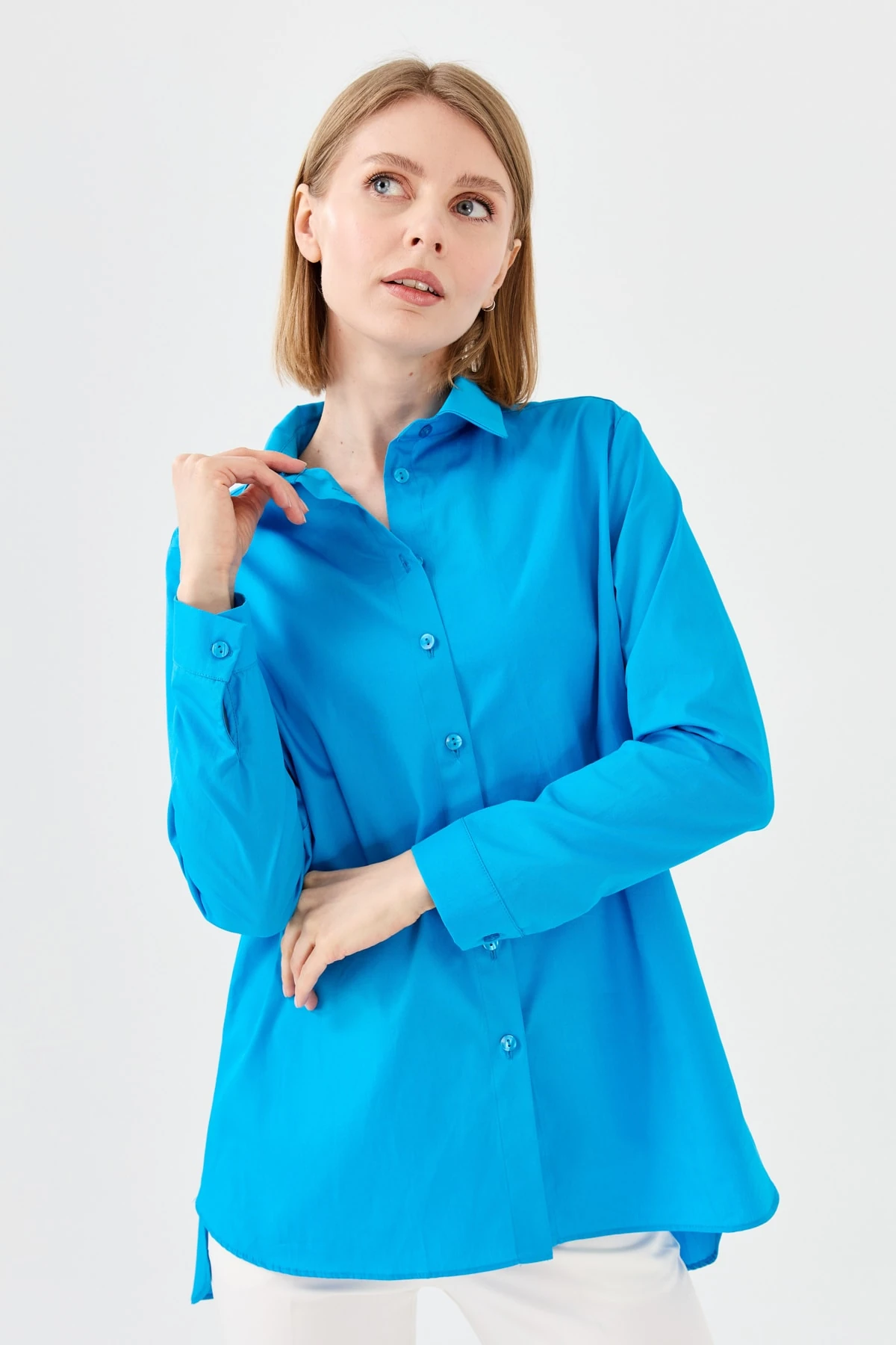 Kadın Koton Uzun Gömlek 22805