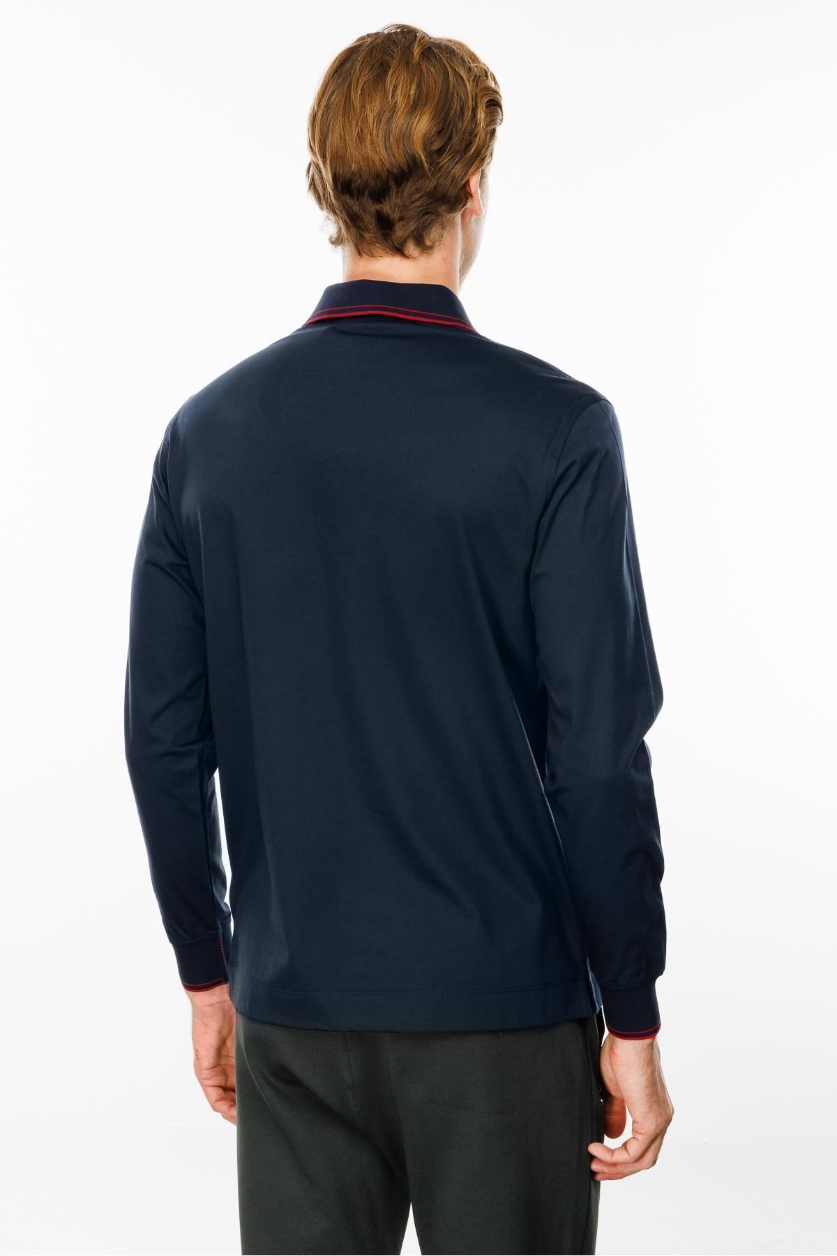 Erkek Polo Yaka Uzun Kollu Sweatshirt MTA13