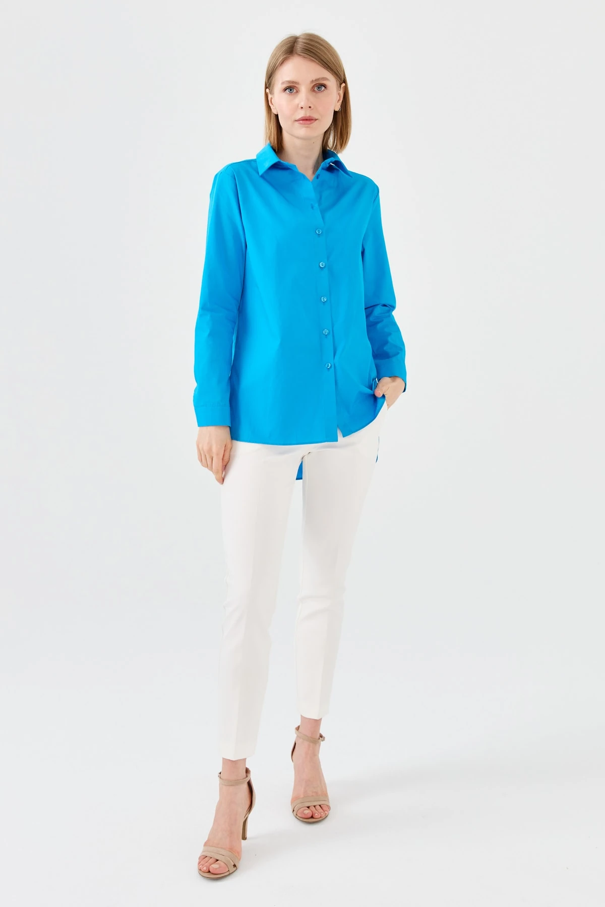 Kadın Koton Uzun Gömlek 22805