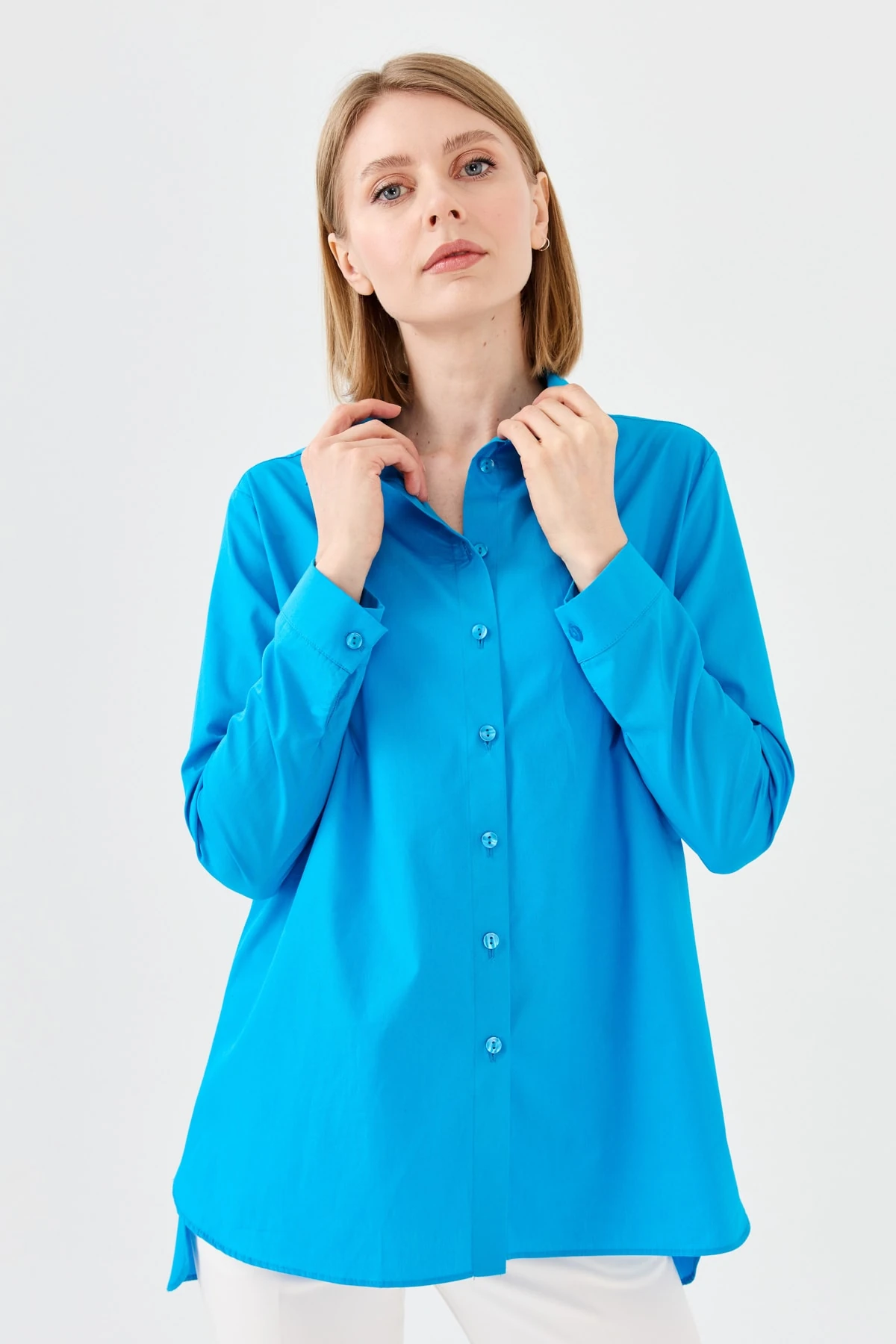 Kadın Koton Uzun Gömlek 22805