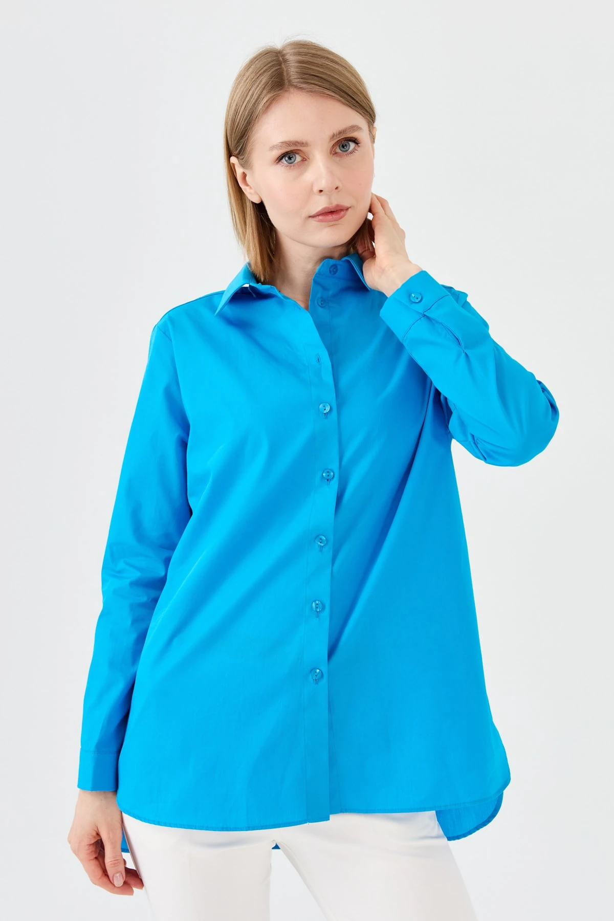 Kadın Koton Uzun Gömlek 22805