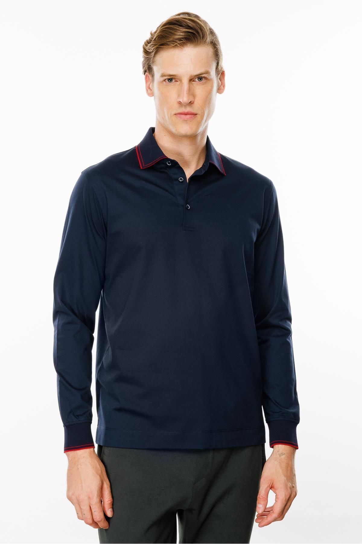 Erkek Polo Yaka Uzun Kollu Sweatshirt MTA13