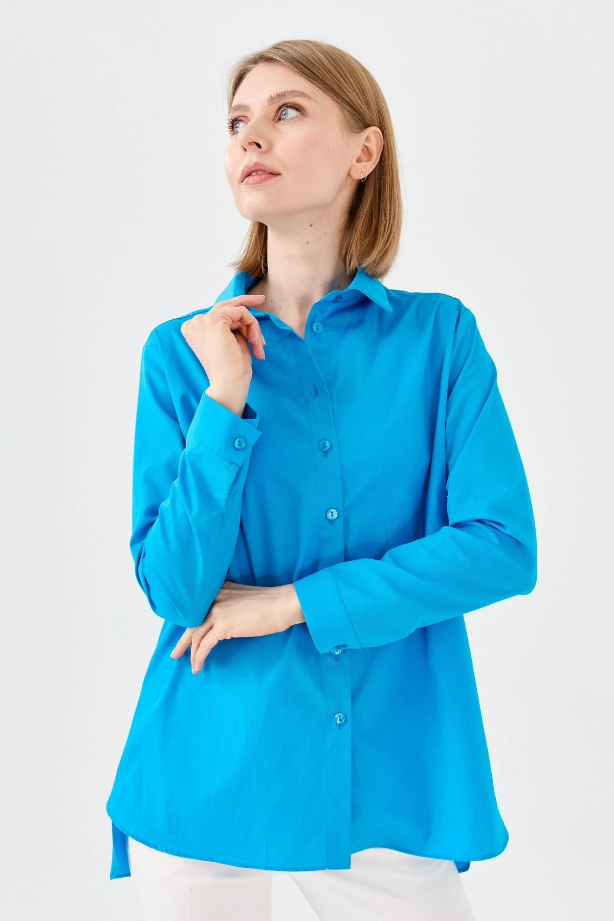 Kadın Koton Uzun Gömlek 22805