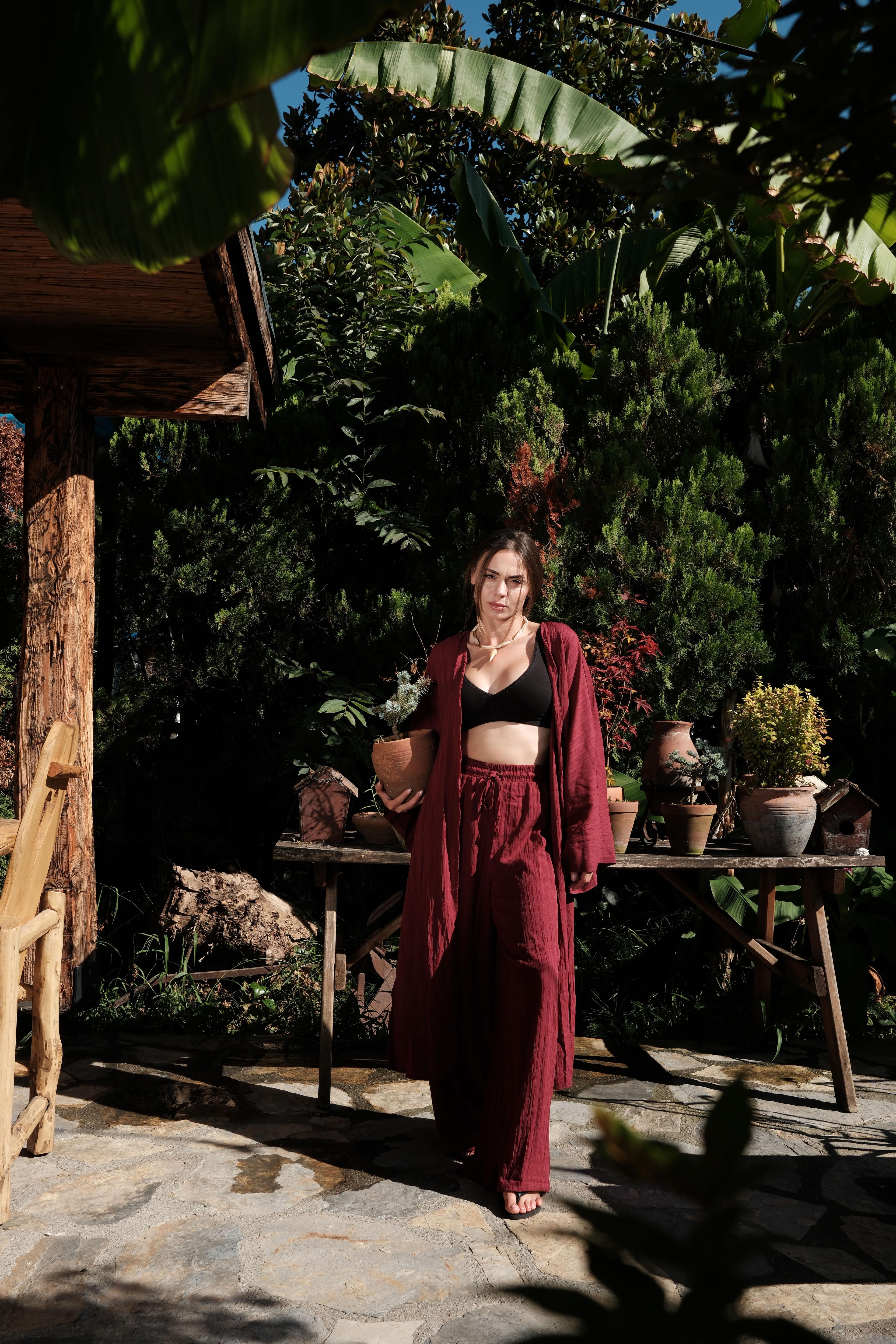 Bordo Kimono Takım