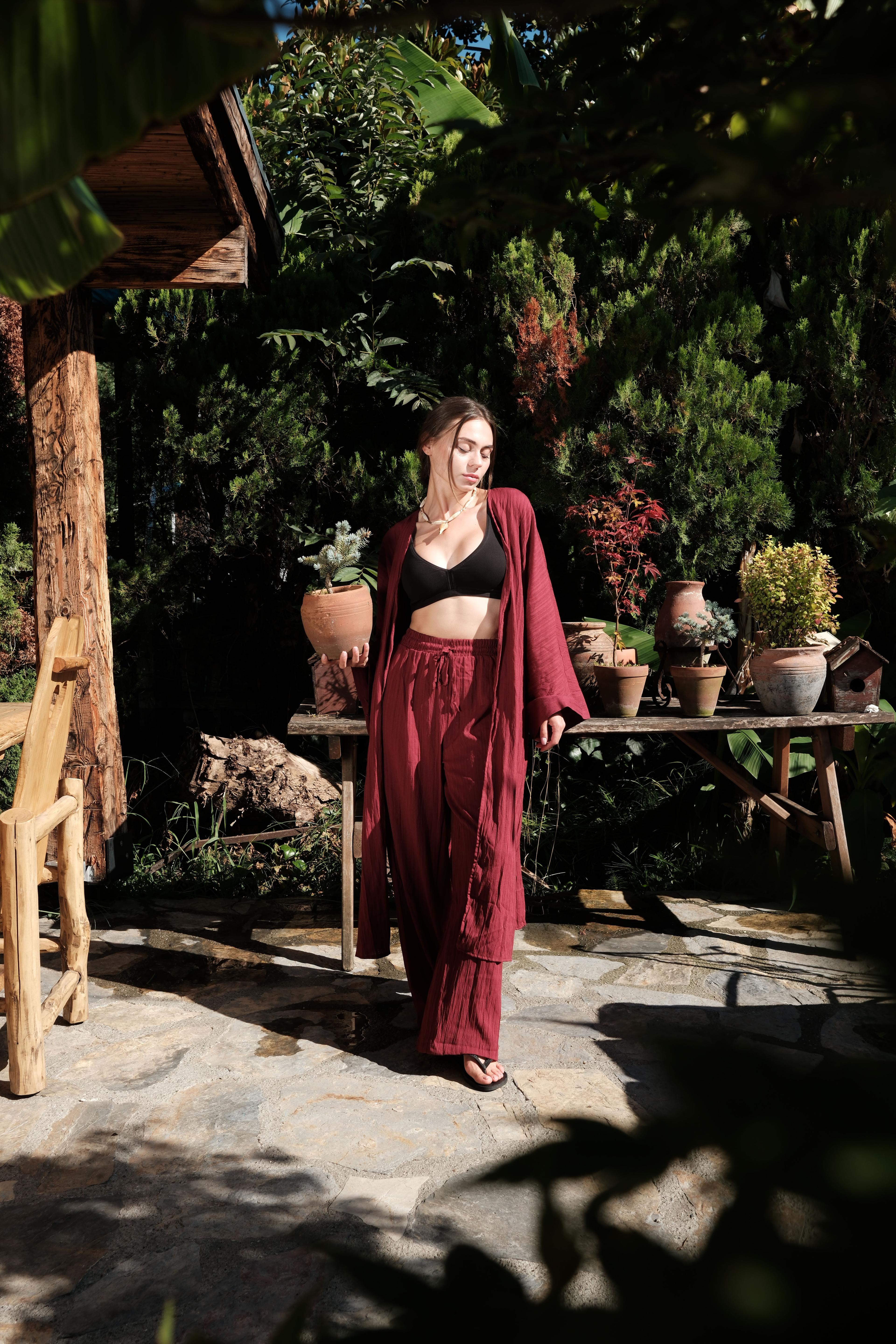 Bordo Kimono Takım