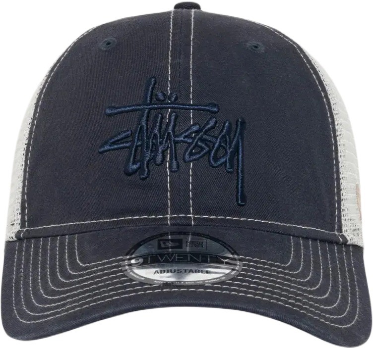 Stüssy x NEW ERA 9TWENTY WASHED BASIC TRUCKER Deep Navy