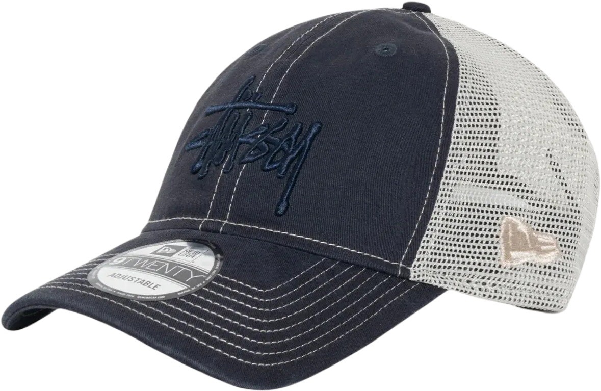 Stüssy x NEW ERA 9TWENTY WASHED BASIC TRUCKER Deep Navy