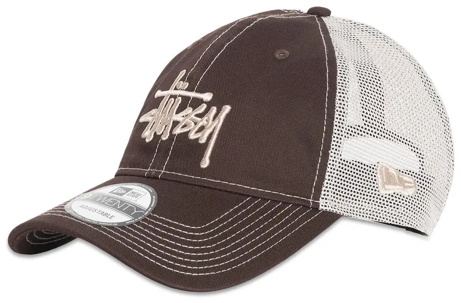 Stüssy x NEW ERA 9TWENTY WASHED BASIC TRUCKER Brown
