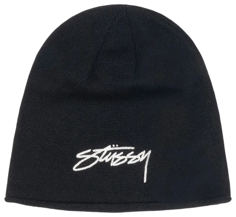 Stussy Skullcap Chain Stitch Rolled Edge 'Black'
