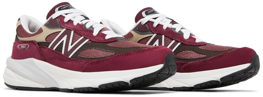 New Balance 990v6 MiUSA Teddy Santis Burgundy Tan