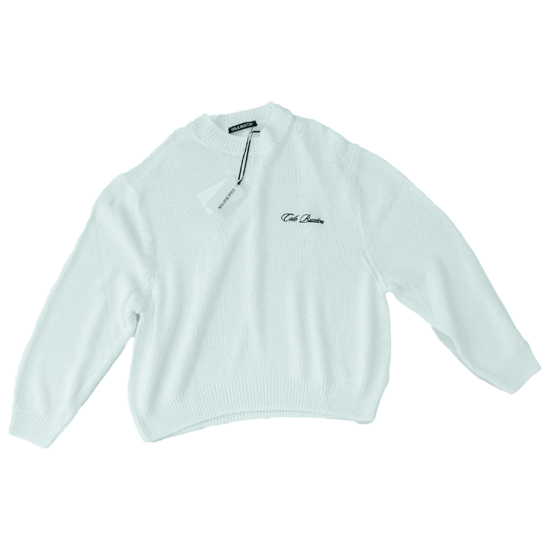 Cole Buxton Cotton Knit White