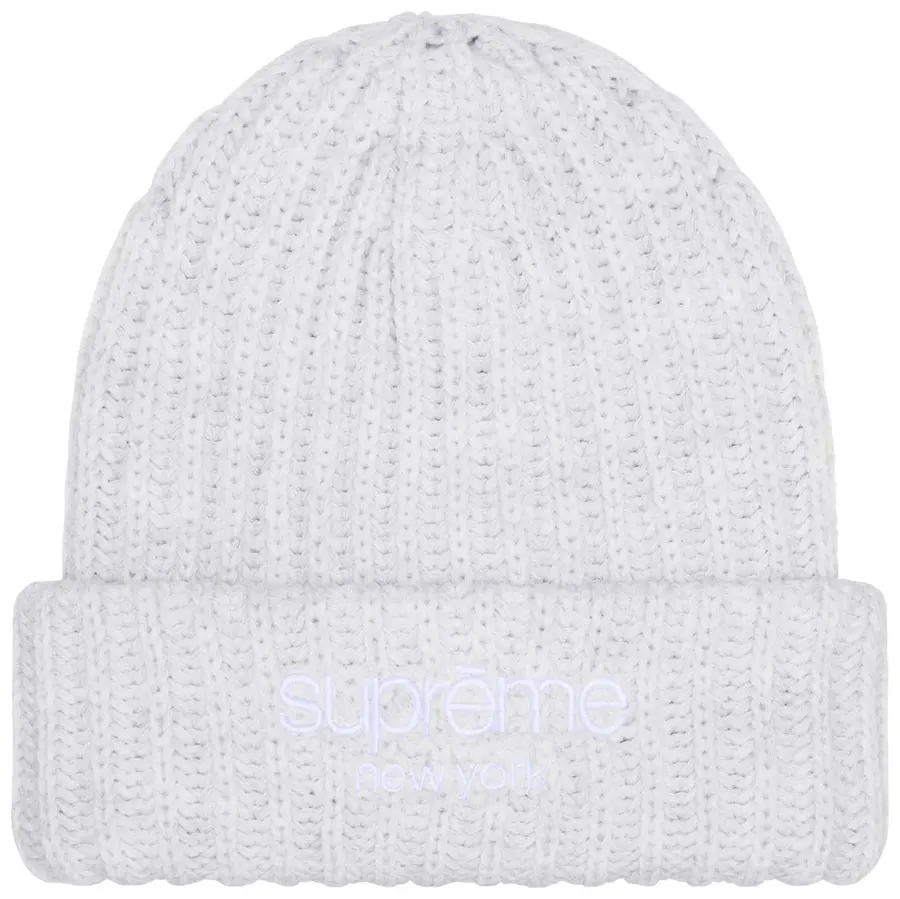 Supreme Chunky Rib Classic Logo Beanie 'Ash Grey'