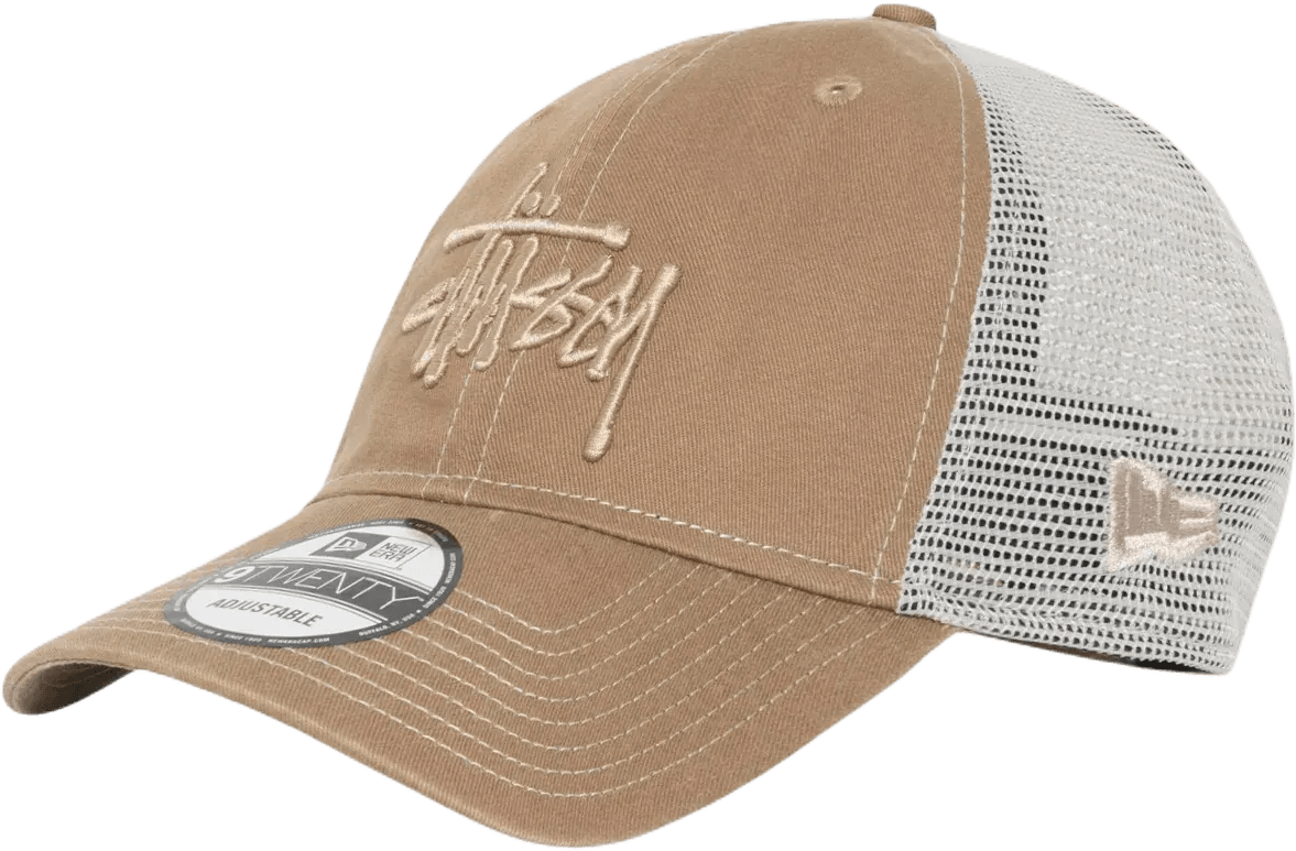 Stüssy x NEW ERA 9TWENTY WASHED BASIC TRUCKER Khaki