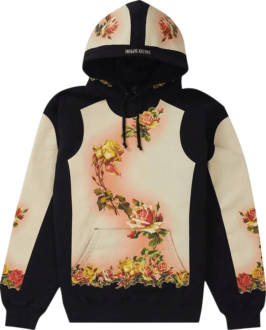Supreme Jean Paul Gaultier Floral Print Hooded Sweatshirt