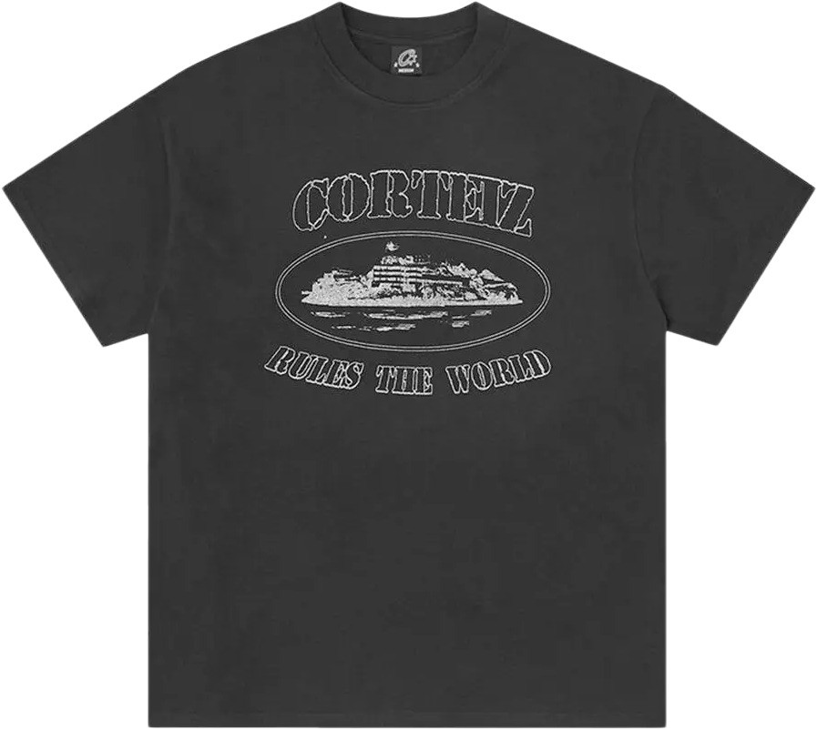 Corteiz Reflective Alcatraz Tee Triple Black