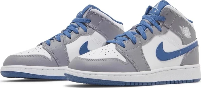 Air Jordan 1 Mid True Blue Cement (GS)