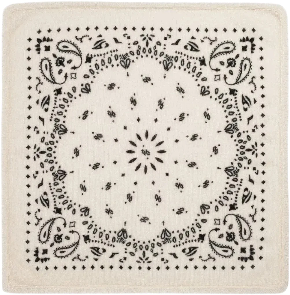 Kujten Cashmere Bandana Hachiko White