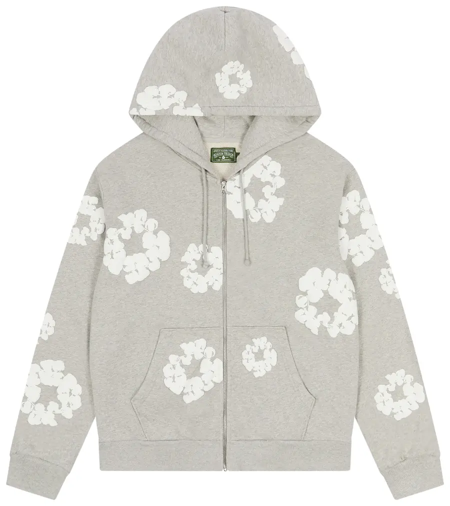 Denim Tears Cotton Wreath Zip Hoodie 'Grey'